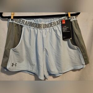 Under Armour Light Blue and Gray Athletic Shorts